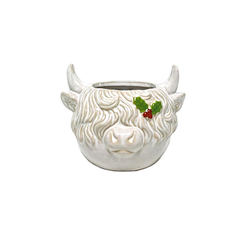 Highland Cow Festive Pot