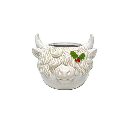 Highland Cow Festive Pot