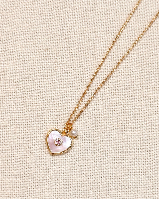 Mother of Pearl Heart Necklace