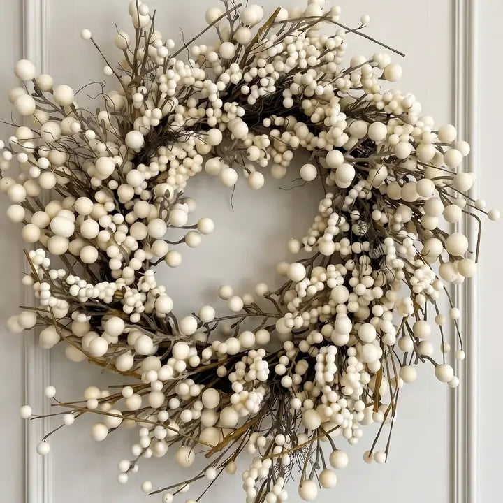 24" Ivory Berry Wreath