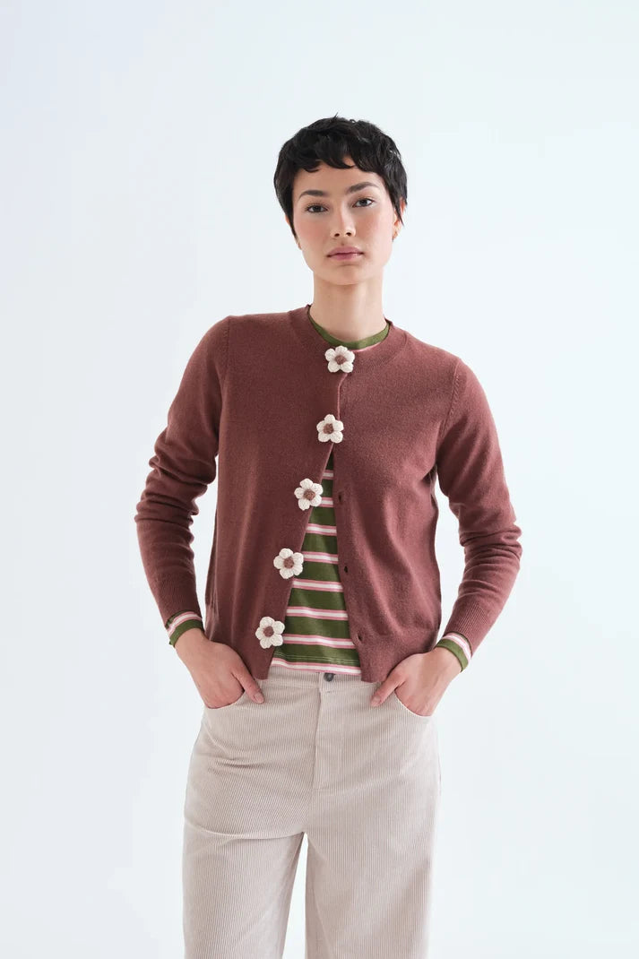 Flower Button Cardigan