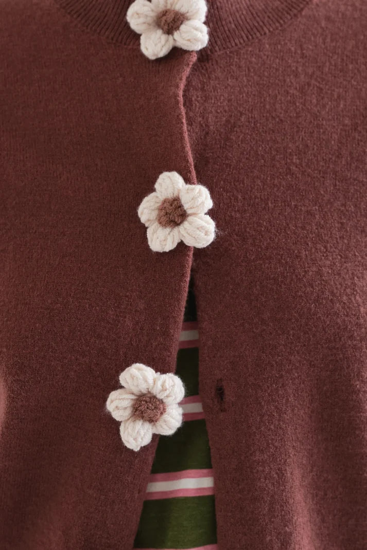 Flower Button Cardigan