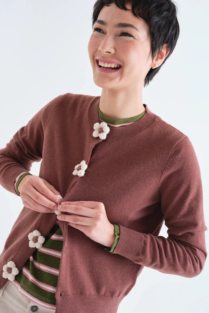 Flower Button Cardigan