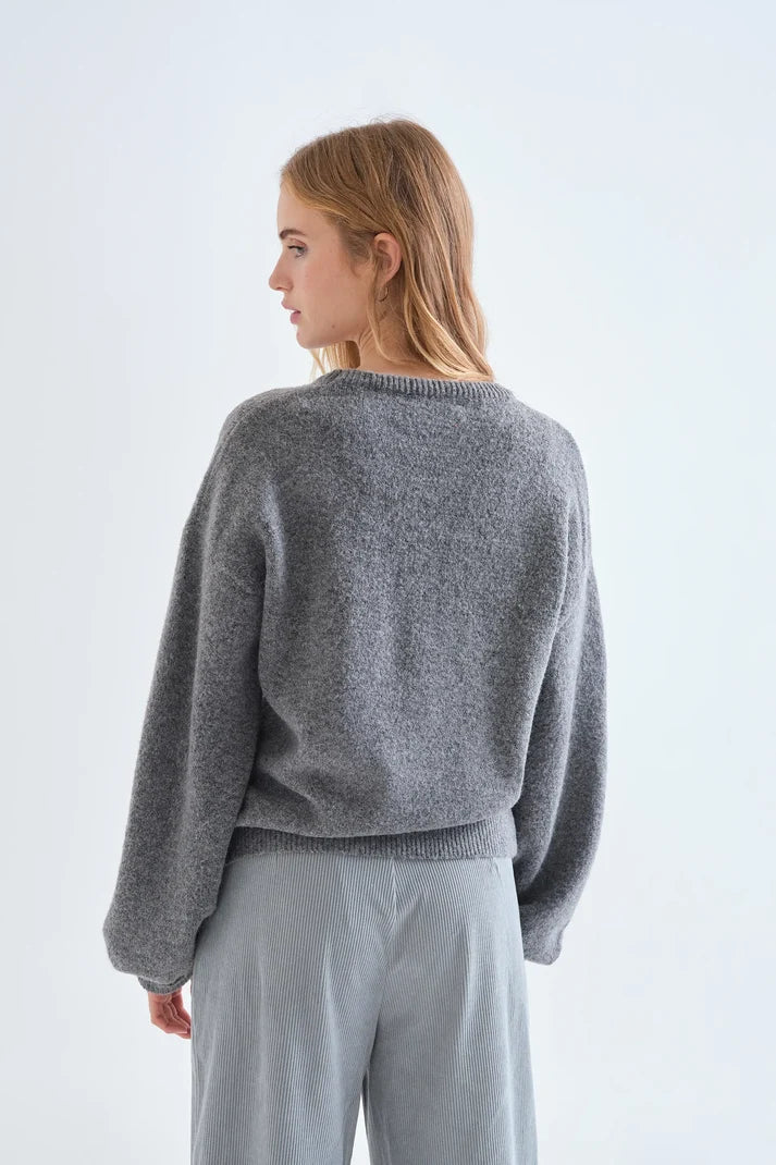 Grey Bow Sweater