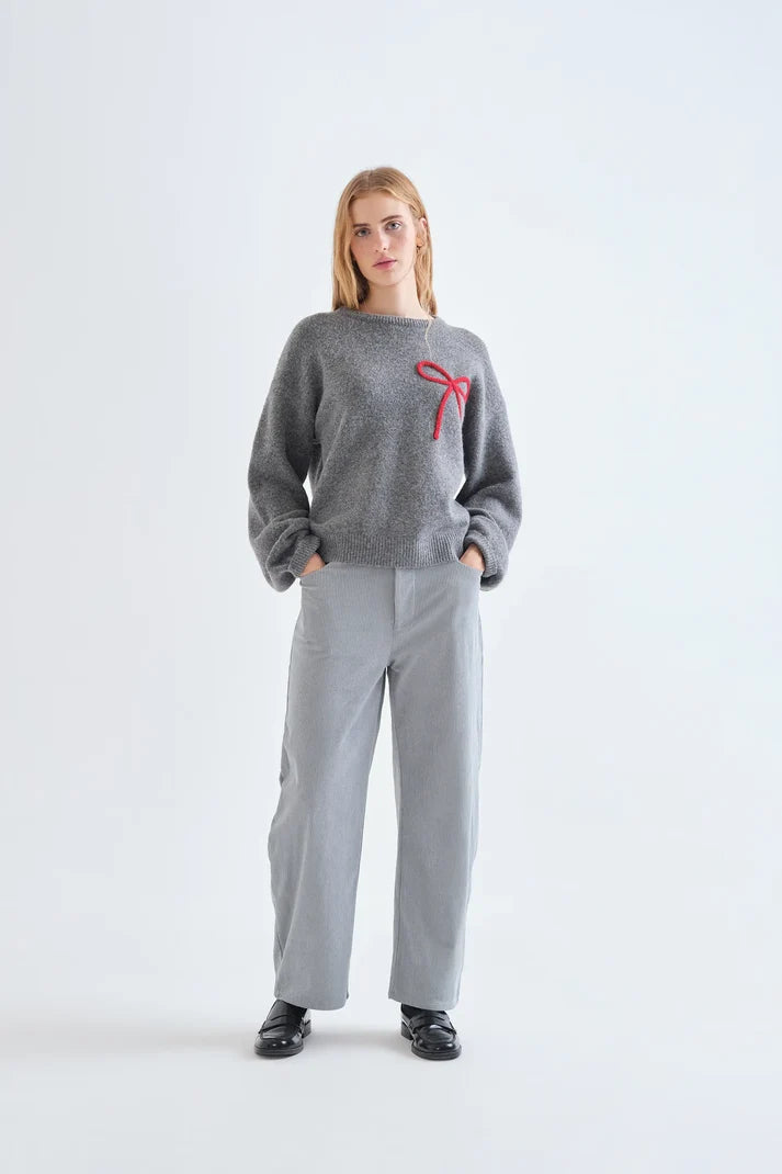 Grey Bow Sweater