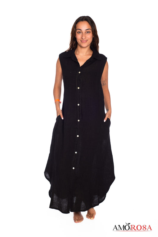 Linen Buttoned Dress