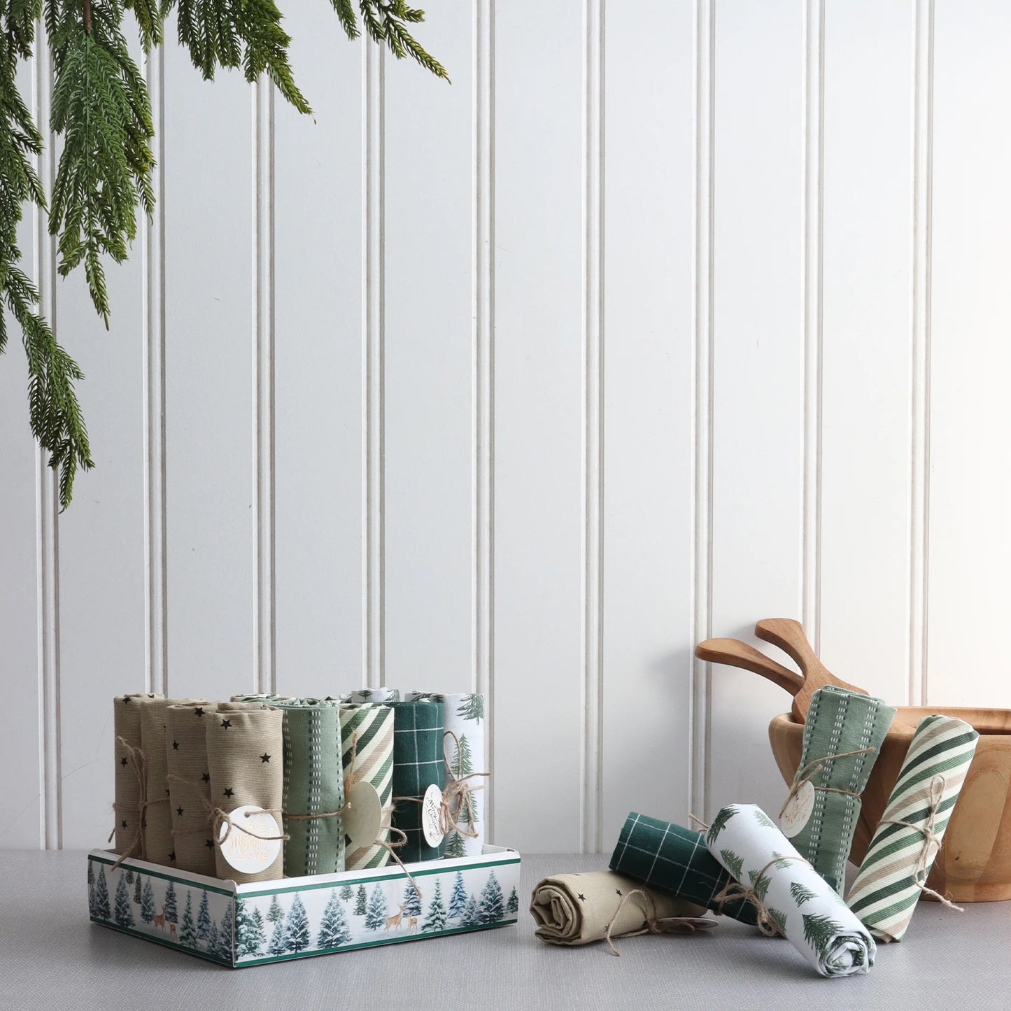 Winter Green Tea Towel