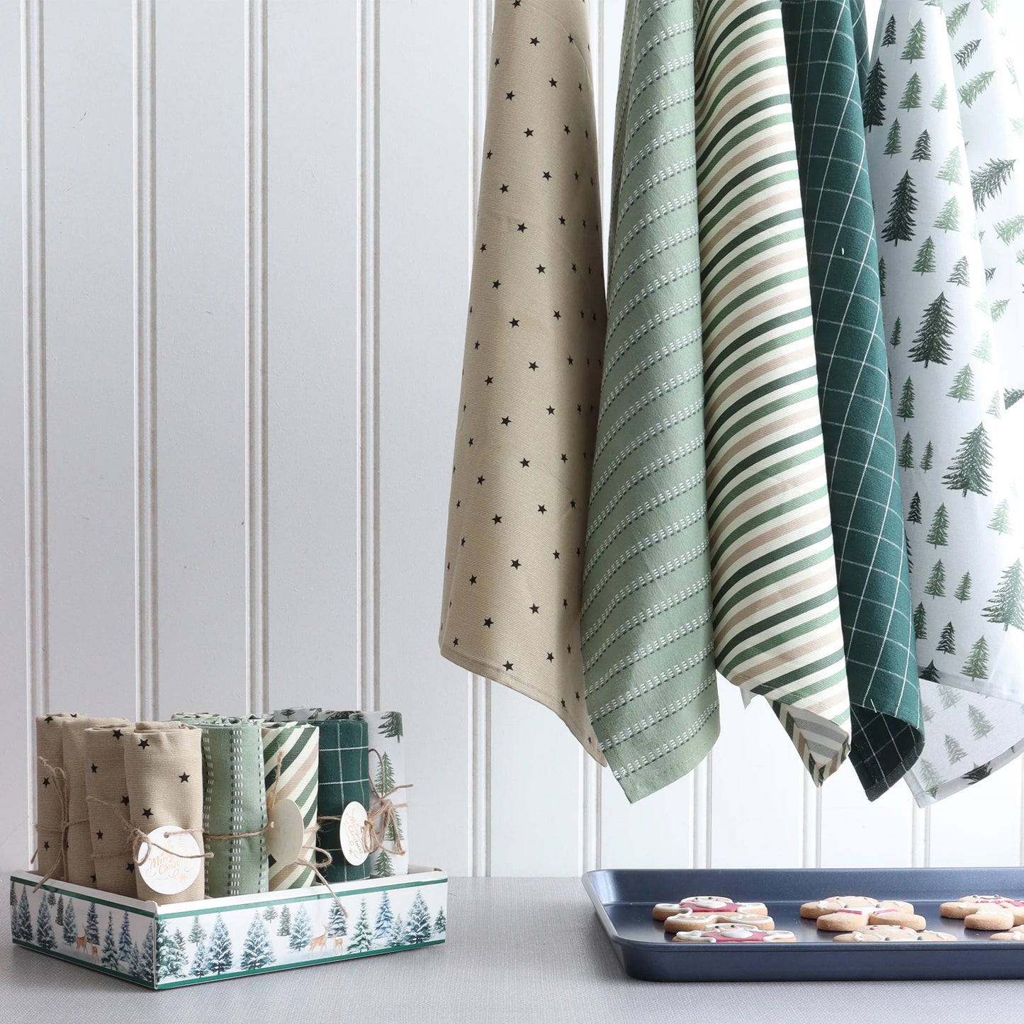 Winter Green Tea Towel