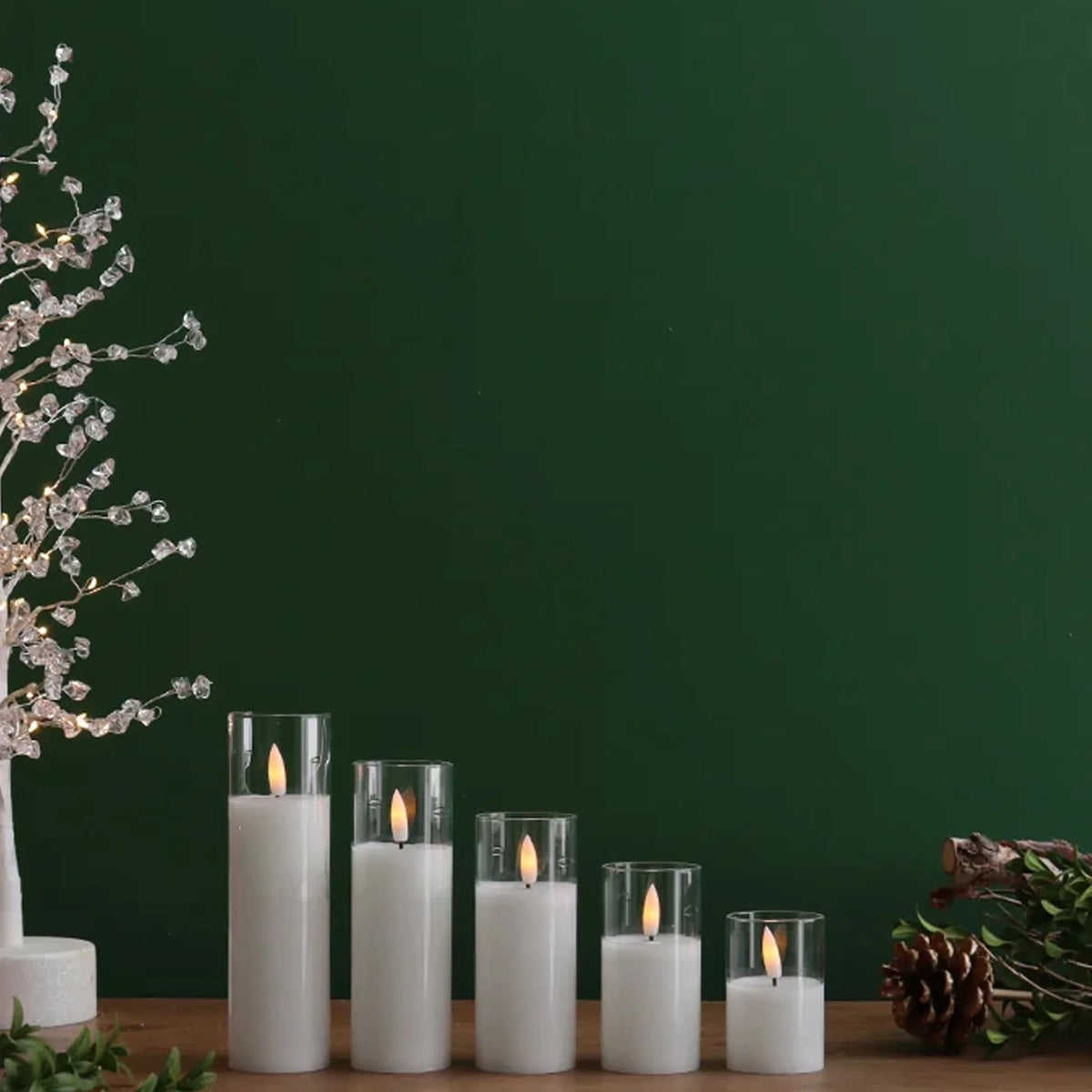 LED Glass Candle