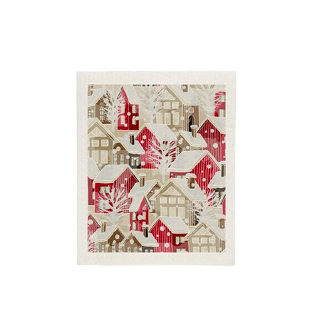 Winter Village Dishcloth