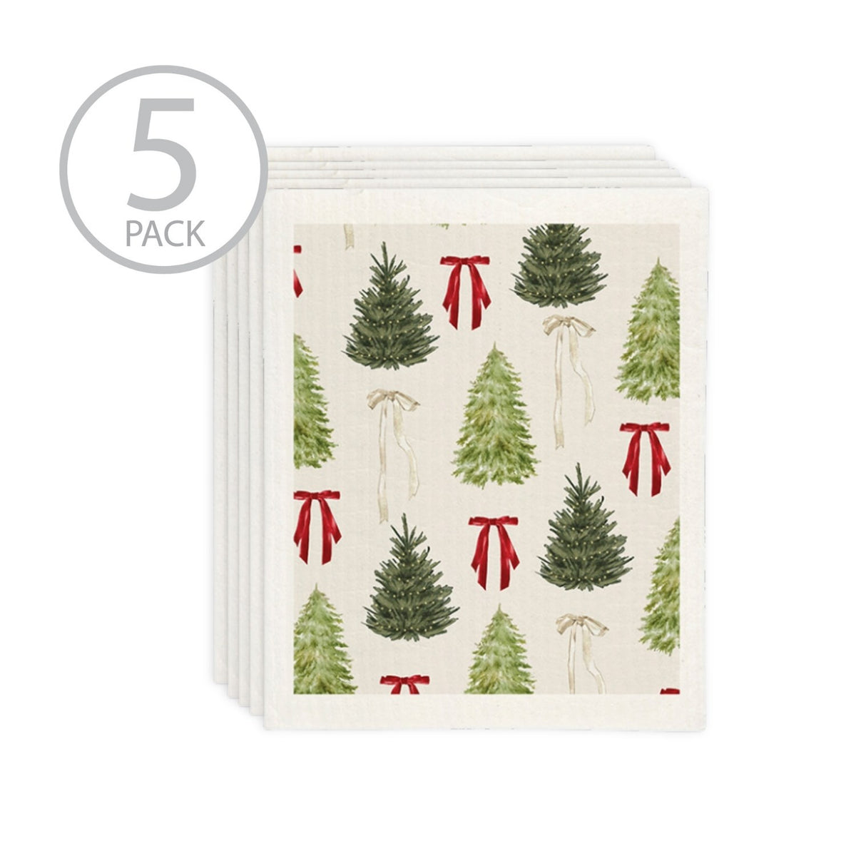 Trees w/Bows Dishcloth
