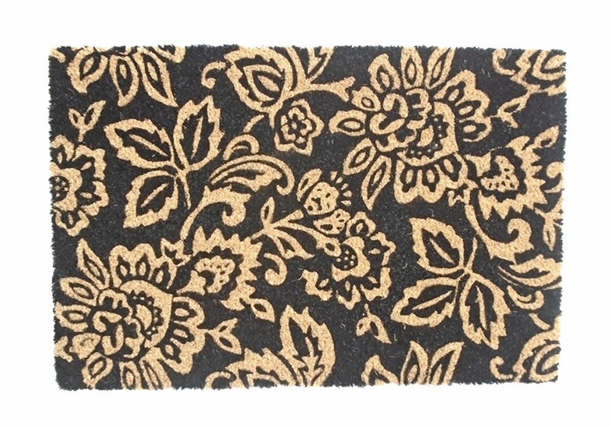 B&W Floral Doormat