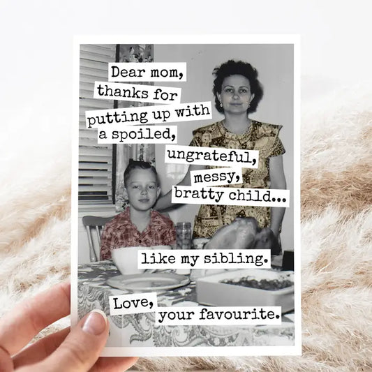 Thanks For Putting Up Card