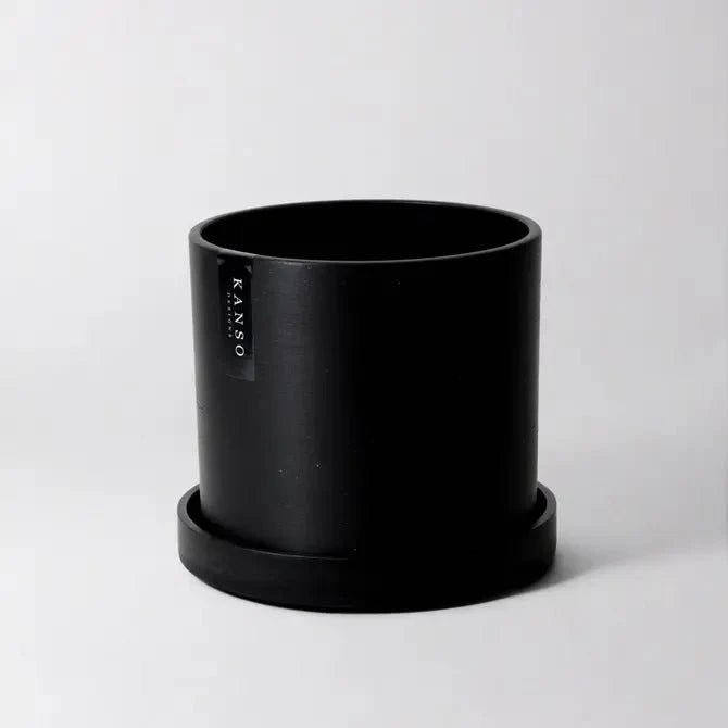 7" Black Planter w/Saucer "