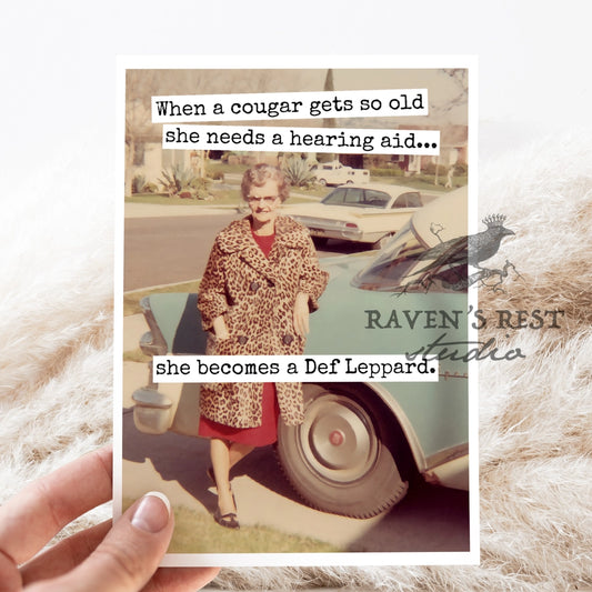 When A Cougar Gets Old Card