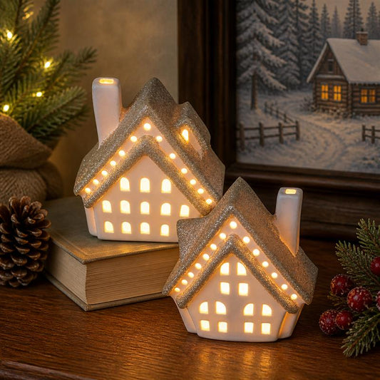 LED House w/Glitter Roof