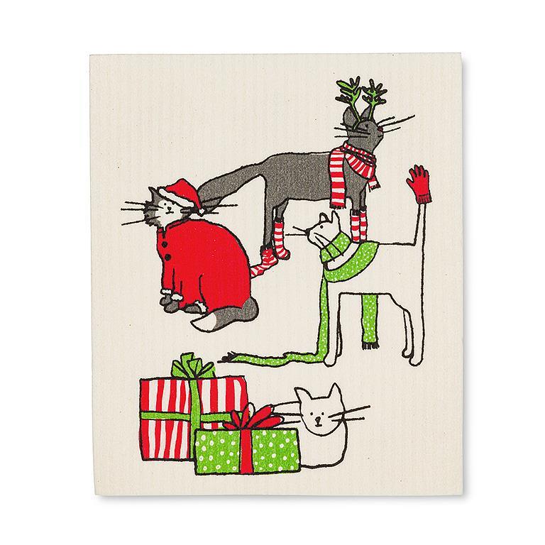 Holiday Cats Dishcloth
