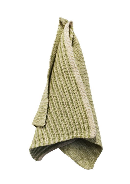 Green/Cream Towels - S/2