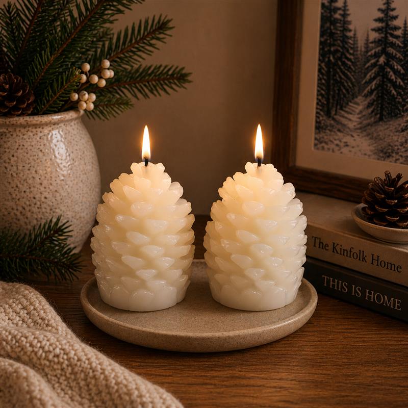 Pinecone LED Candle
