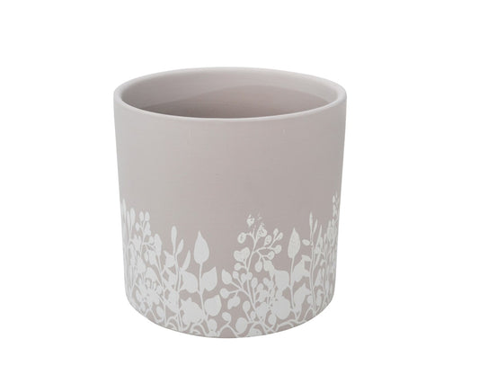 Beige Wildflower Pot