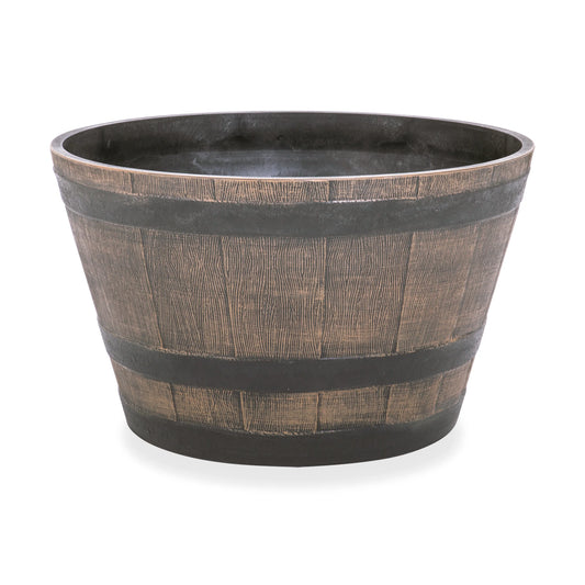 Whiskey Barrel Plastic Planter