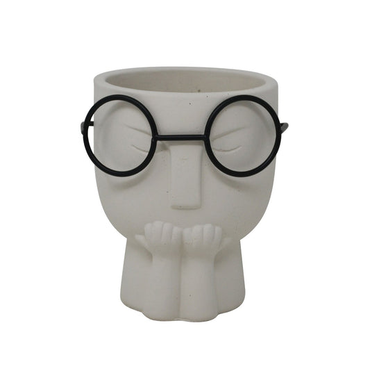 Tall Pot Face w/Glasses