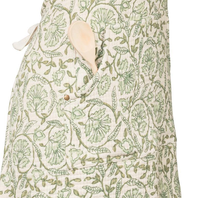 Green Floral Apron