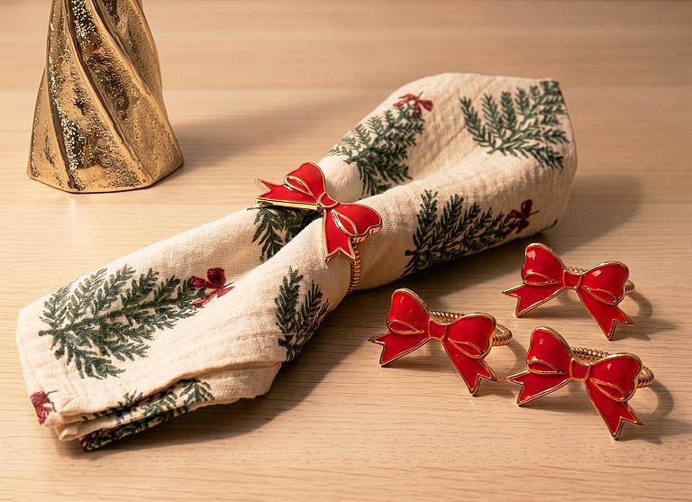 Trees w/Bows Napkin