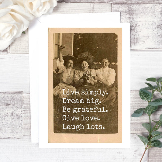 Live Simply, Dream Big Card