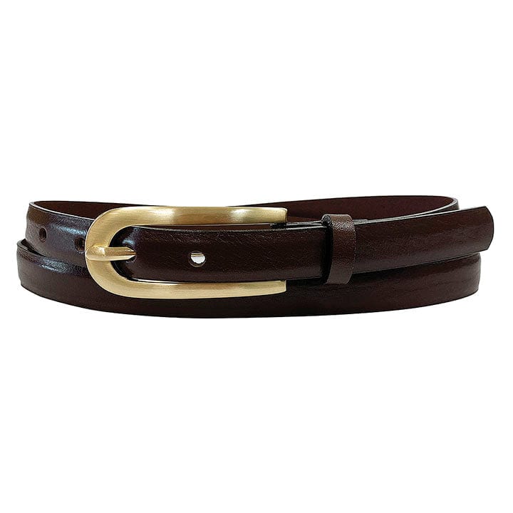 Elongated Buckle Leather Belt