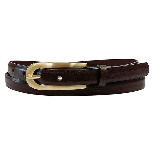 Elongated Buckle Leather Belt