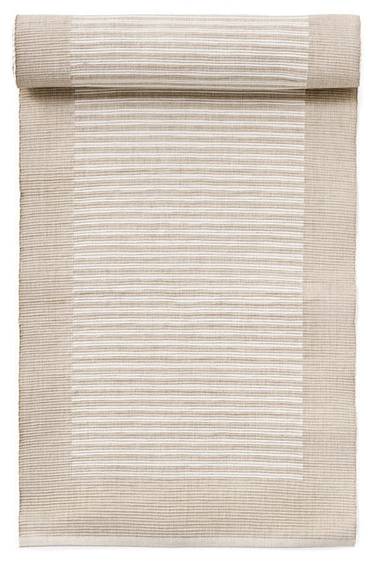Striped Beige Table Runner