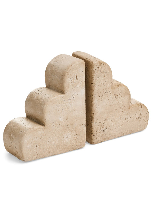 Travertine Bookends
