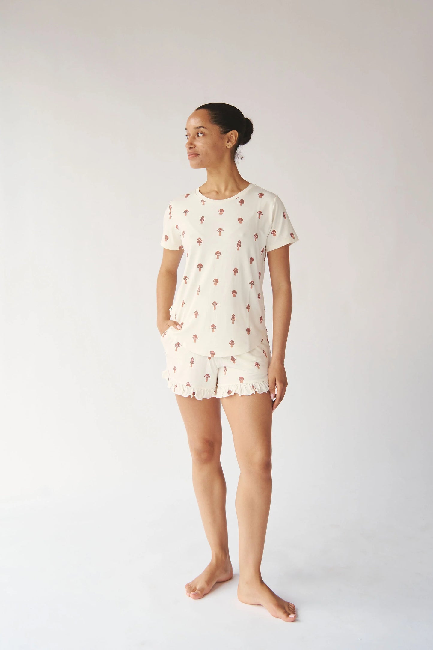 Mushroom Ruffled Short Set
