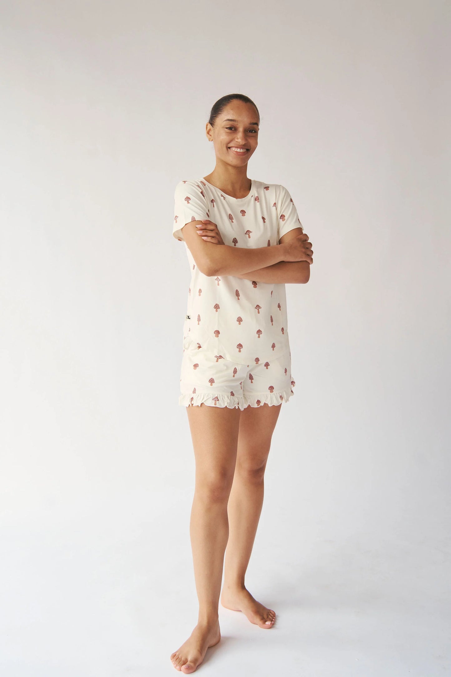 Mushroom Ruffled Short Set