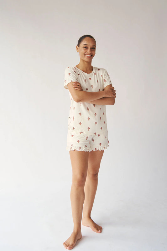 Mushroom Ruffled Short Set