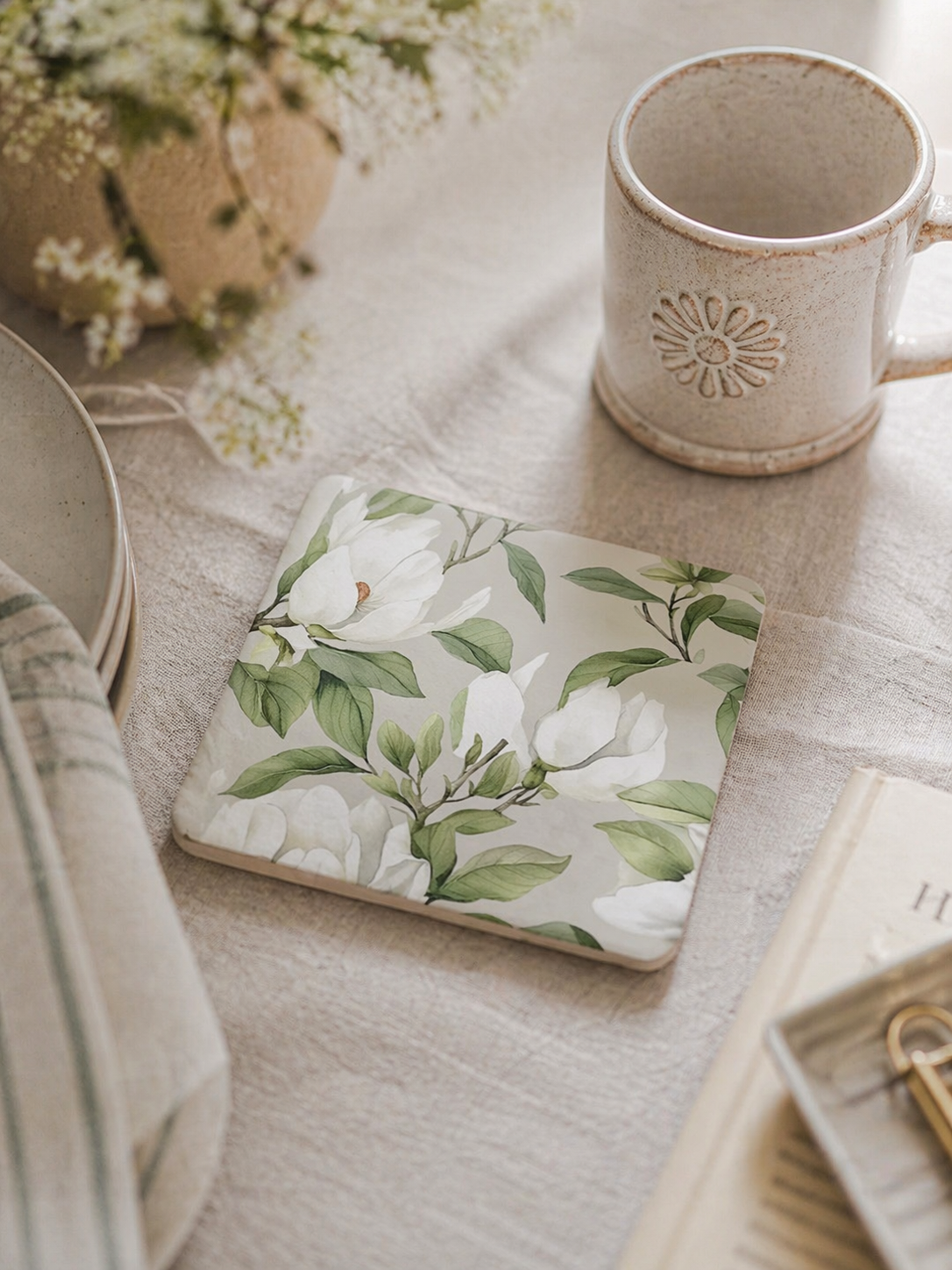White Blossom Coaster