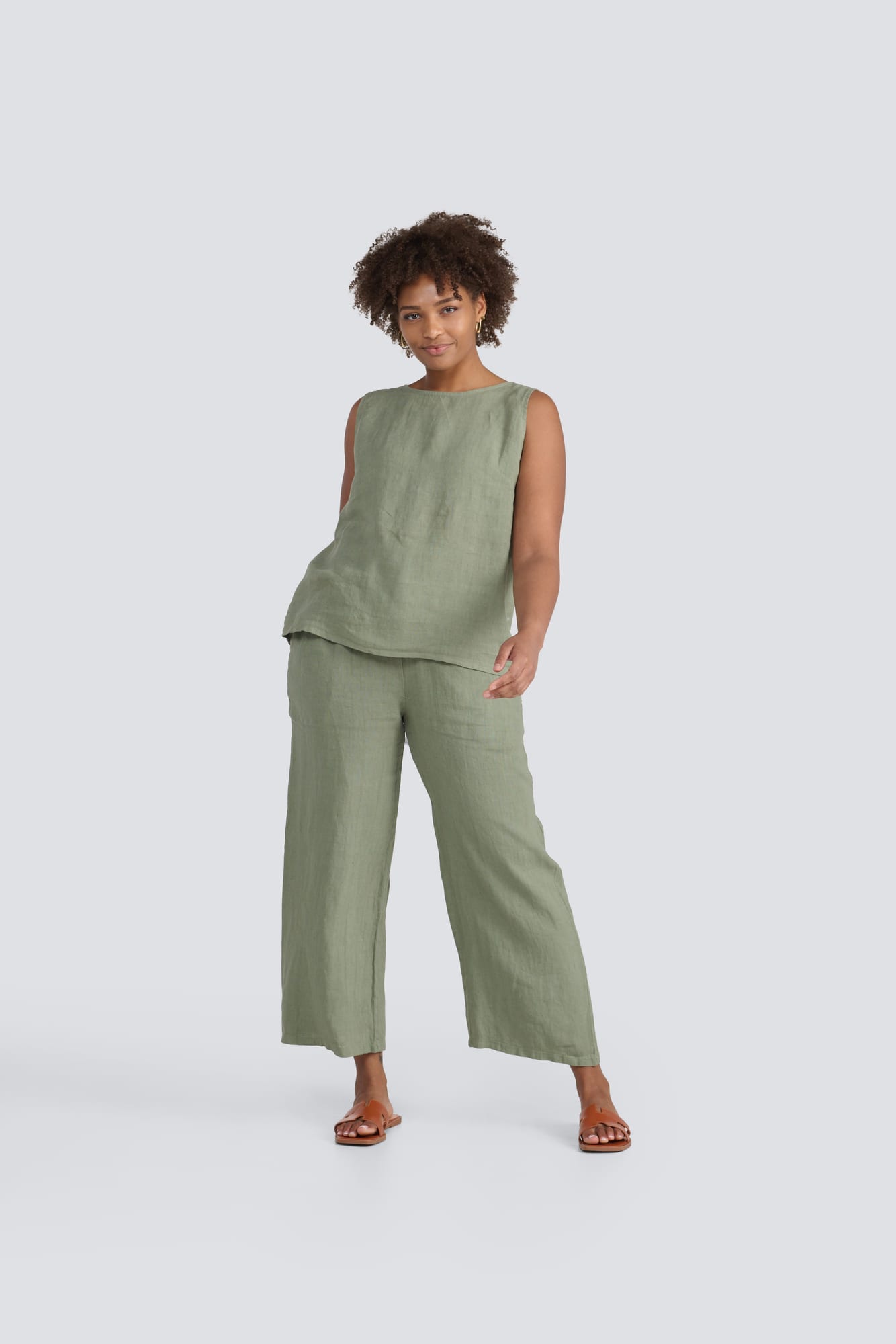 Linen Button Back Cami