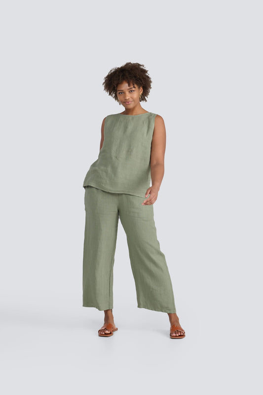 Linen Button Back Cami