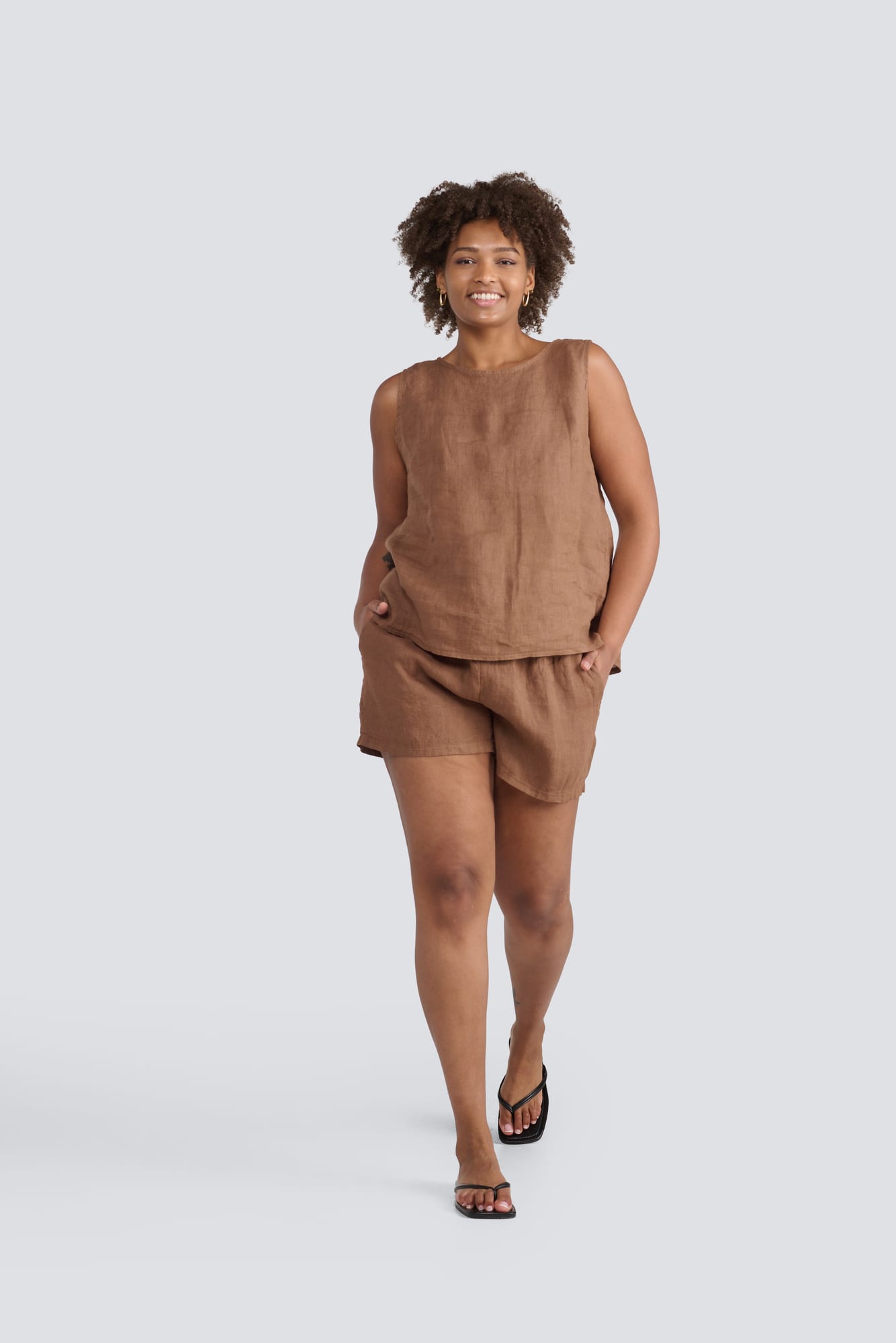 Linen Button Back Cami