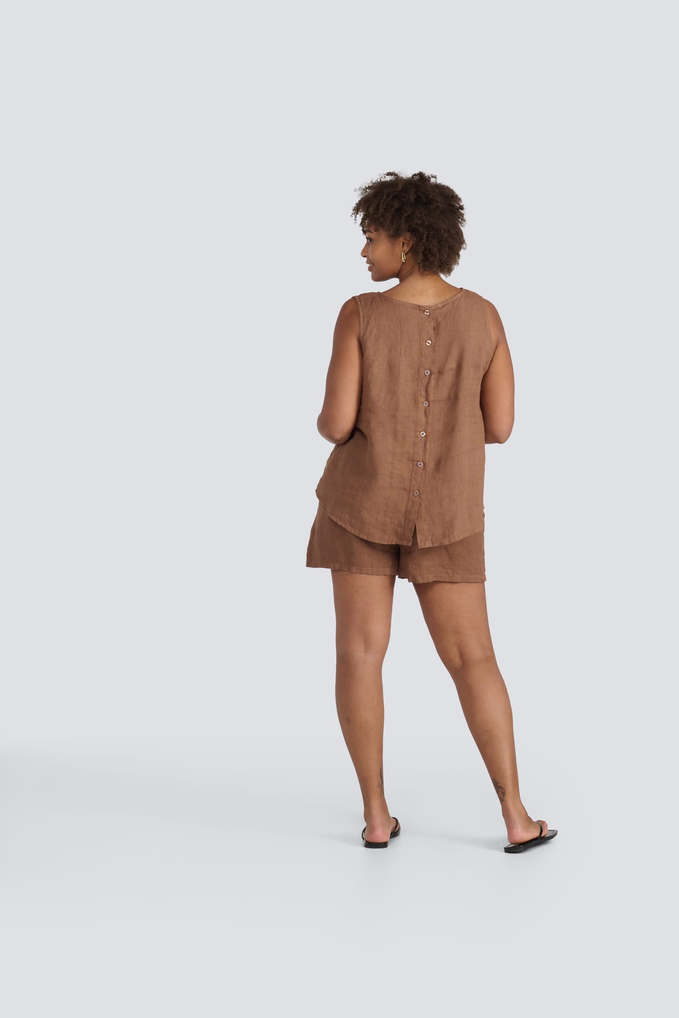 Linen Button Back Cami