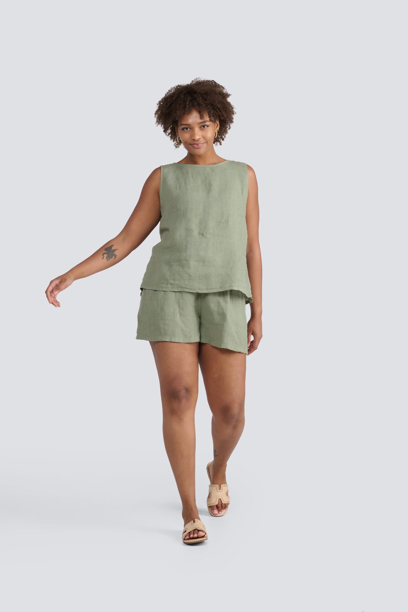 Linen Button Back Cami