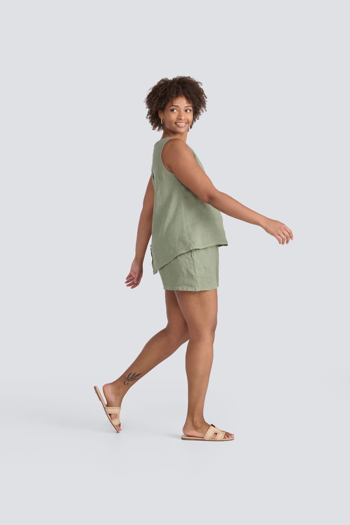 Linen Button Back Cami