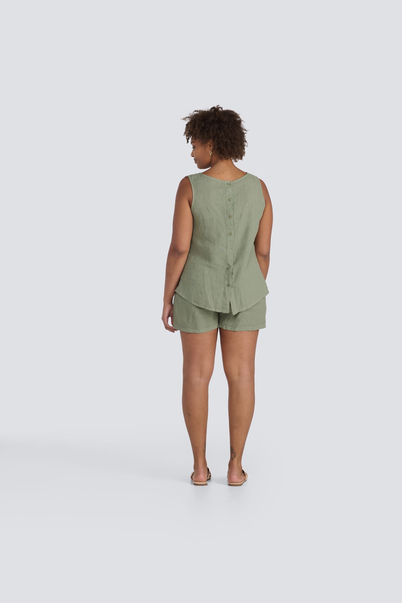 Linen Button Back Cami