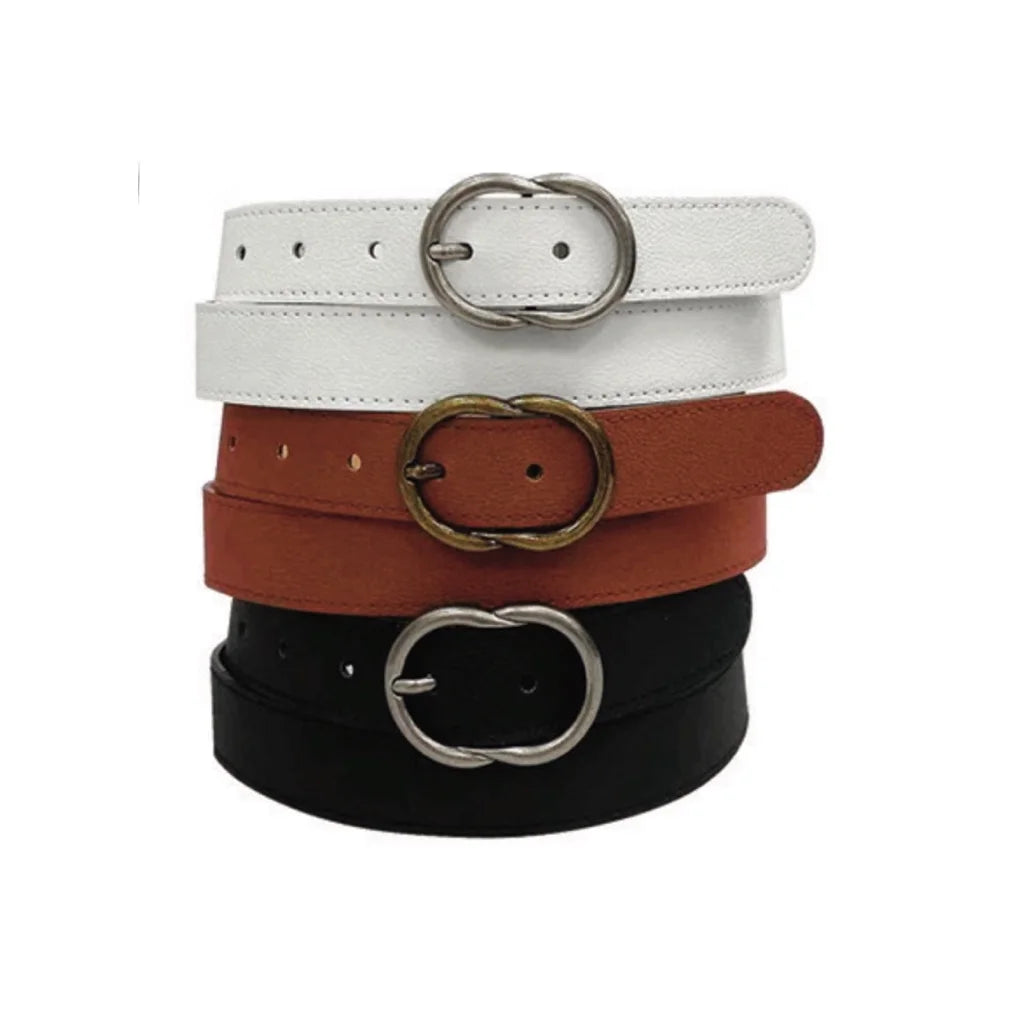Leather Belt w/ Gold Buckle