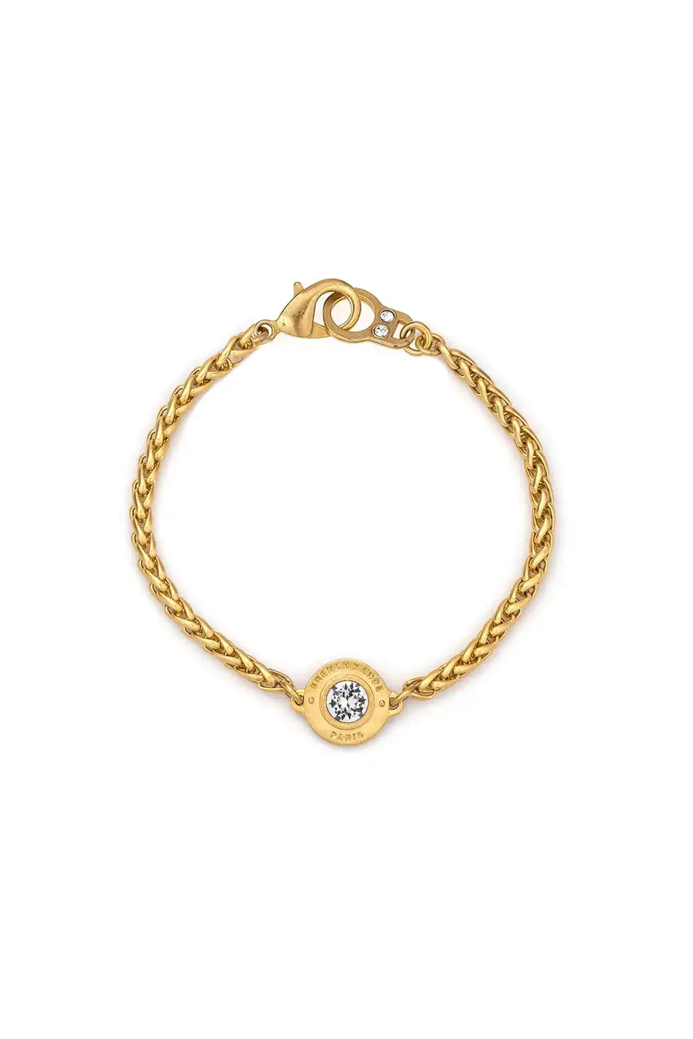 Gold Cheval Chain Bracelet w/Swarovski Annecy Pendant