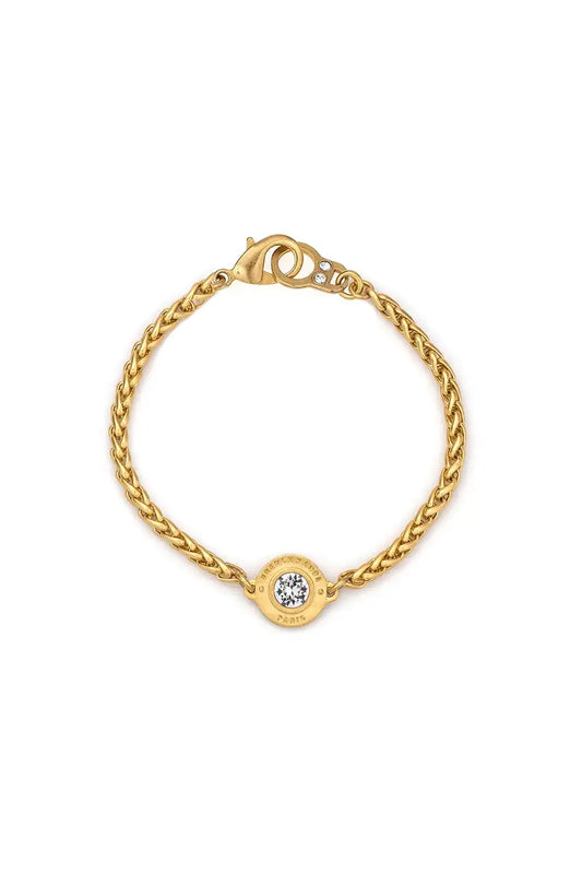 Gold Cheval Chain Bracelet w/Swarovski Annecy Pendant