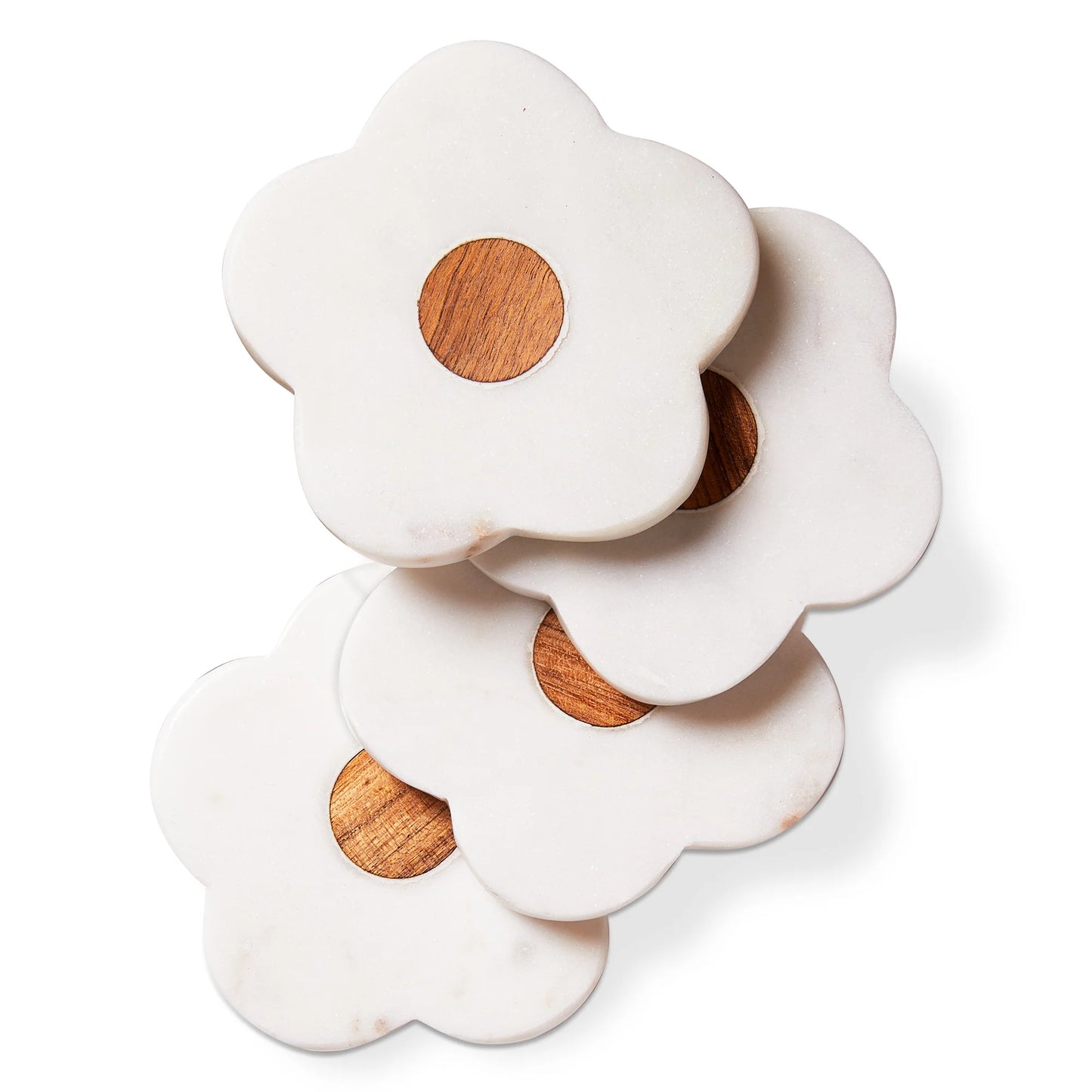 Marble/Wood Flower Coaster