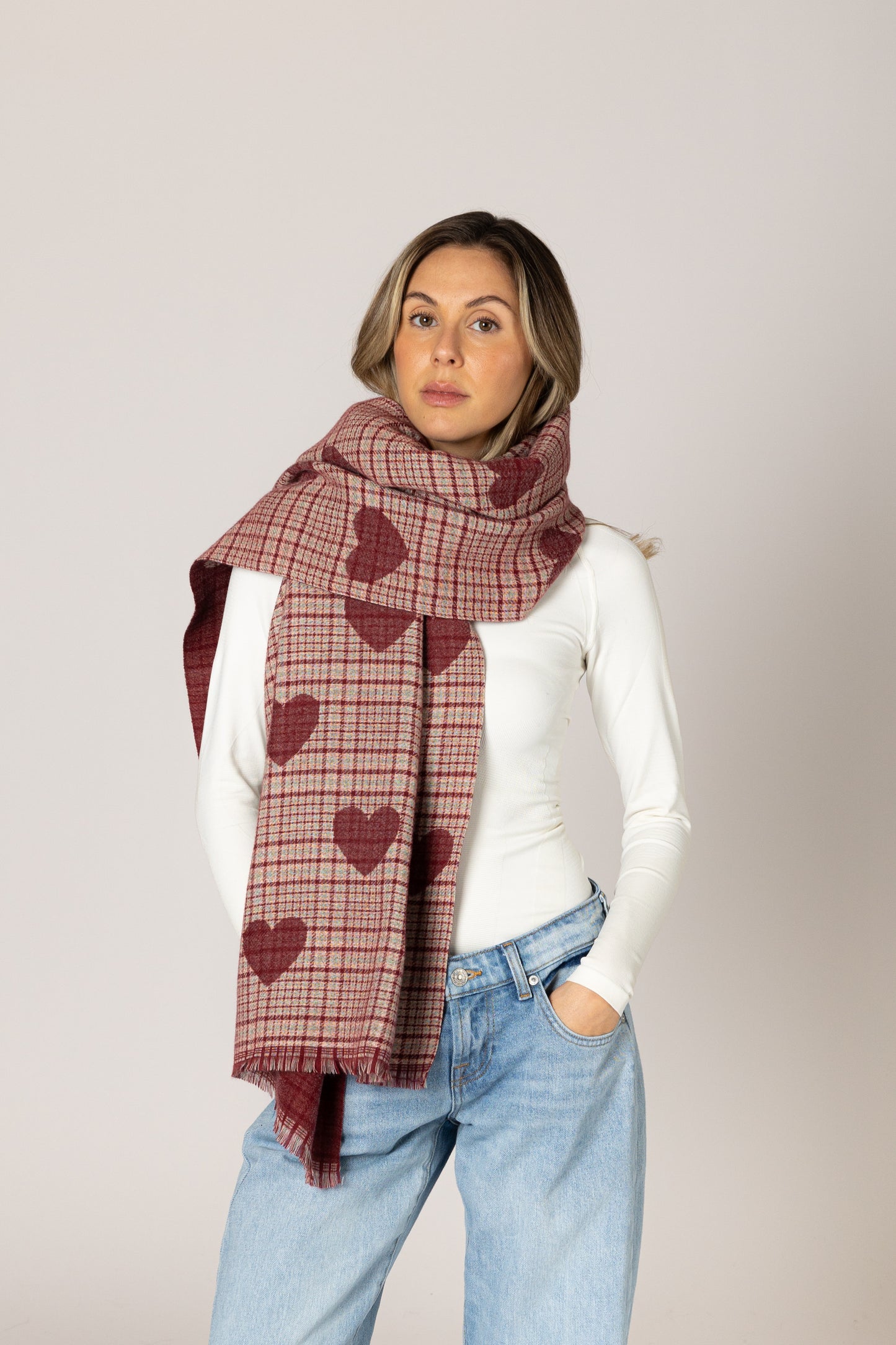 Heart Plaid Scarf