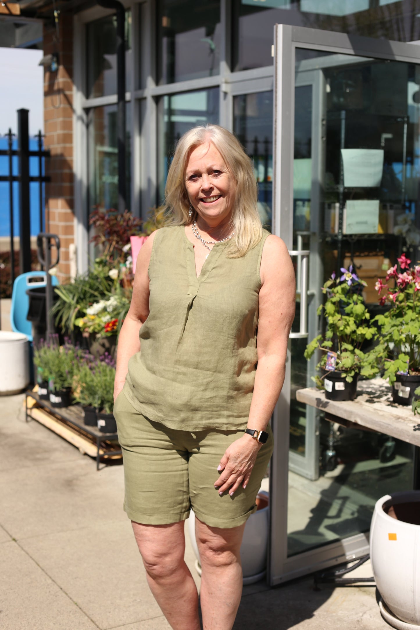 Linen V Neck Tank